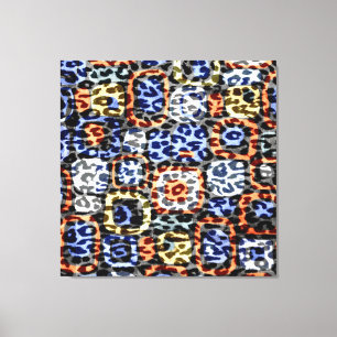Retrokleurige vacht van dieren abstracte textuur canvas afdruk