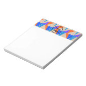 Retrokleurige vormen op bruin notitieblok (Linkerzijde)