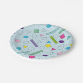 retrokleurrijke geometrische vormen papieren bordje (Gekanteld)