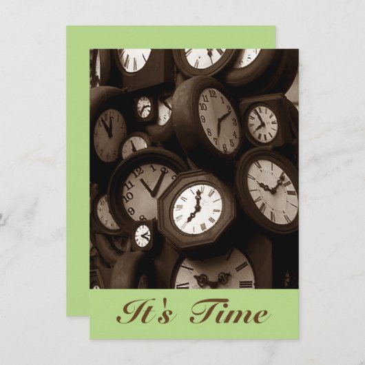 Retroklokken Het zijn herinneringsaankondigingen v Aankondiging (Voorkant / Achterkant)