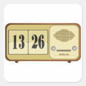 Retroklokradio Vierkante Sticker (Voorkant)