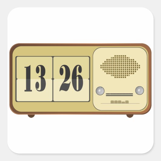 Retroklokradio Vierkante Sticker (Voorkant)