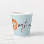 Retrokoffie en Sinaasappel Geglazuurde Doughnut Mo Latte Mok (Voorkant)