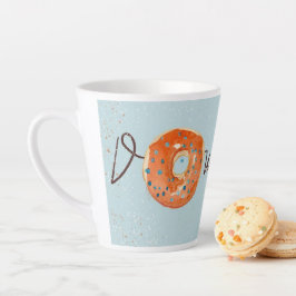 Retrokoffie en Sinaasappel Geglazuurde Doughnut Mo Latte Mok