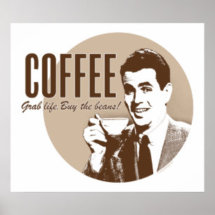 Retrokoffie (stijl 1) poster