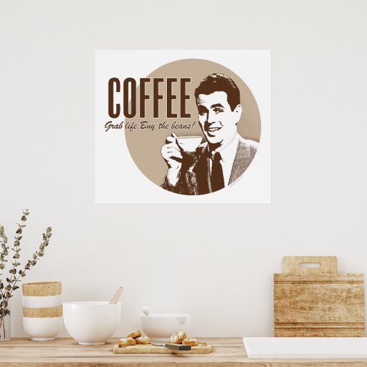 Retrokoffie (stijl 1) poster (Keuken)