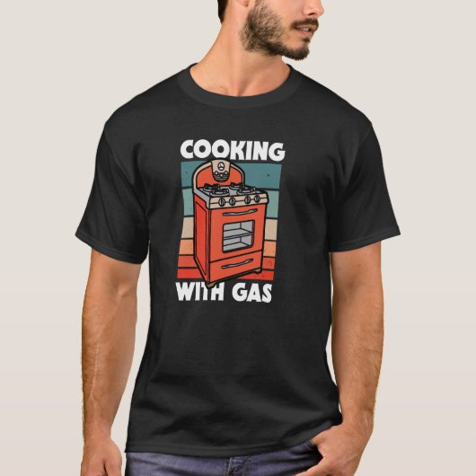 Retrokoken met gas Pro-gasstofinstallatie T-shirt (Voorkant)