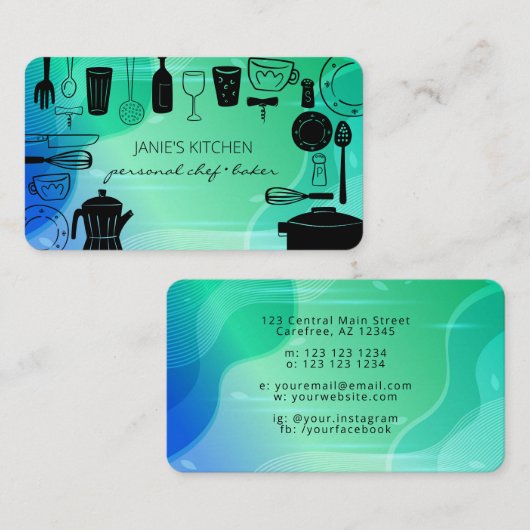 Retrokookapparatuur Visitekaartje (Voorkant / Achterkant)