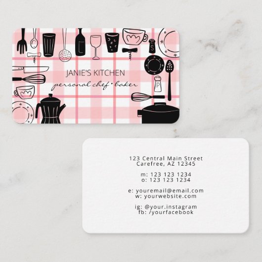 Retrokookapparatuur Visitekaartje (Voorkant / Achterkant)