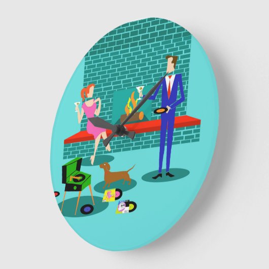 Retrokoppeling met dog acrylwandklok grote klok (Hoek)