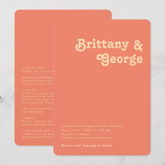 Retrokoraal in één rondlopende rand kaart (Voorkant / Achterkant)