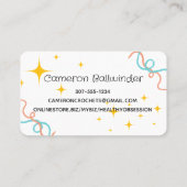 Retrokrabbetgaren visitekaartje met haakhaken (Achterkant)