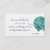 Retrokrabbetgaren visitekaartje met haakhaken (Achterkant)