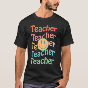 Retroleraar Inspirerend kleurrijke elementaire S T-shirt