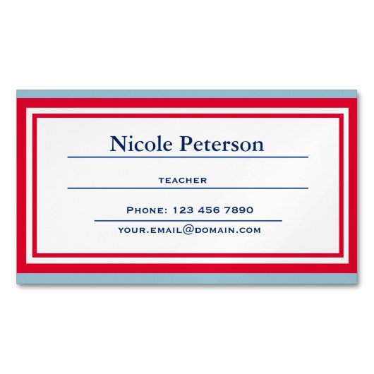 Retroleraar magnetic card magnetisch visitekaartje (Voorkant)