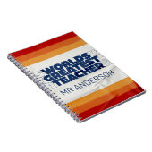 Retroleraar modern blauw rood stijlvol notitieboek (Rechterzijde)