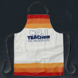 Retroleraar moderne blauwe rode, stijlvolle canvas schort<br><div class="desc">Retro leraar modern blauw,  rood,  oranje en geel,  stijlvol man met  design voor mannelijke leraar,  leuk cadeau.</div>