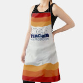 Retroleraar moderne blauwe rode, stijlvolle canvas schort (Insitu)