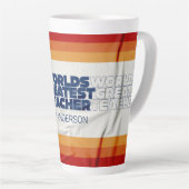 Retroleraar moderne blauwe rode, stijlvolle typogr latte mok (Rechterhoek)