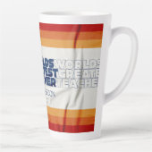 Retroleraar moderne blauwe rode, stijlvolle typogr latte mok (Rechts)