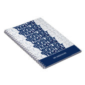 Retroleraar moderne blauwe rode, stijlvolle typogr notitieboek (Rechterzijde)