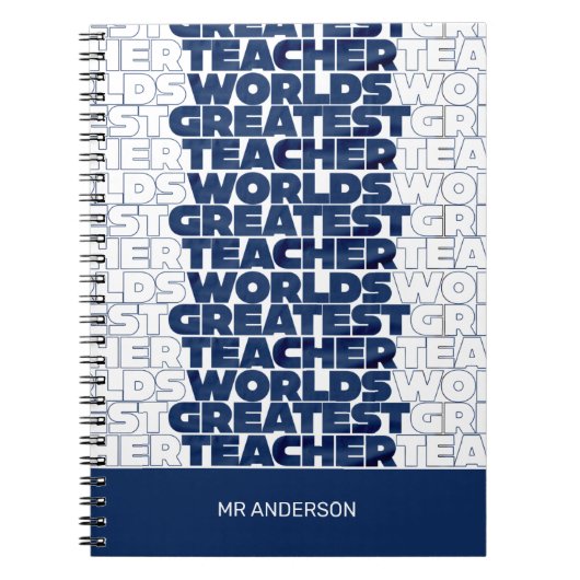 Retroleraar moderne blauwe rode, stijlvolle typogr notitieboek (Voorkant)