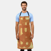 Retrolijnen. Abstract met de hand getekende afbeel Schort (Gedragen)