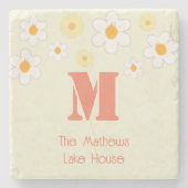 Retromadeliefmonogram Stenen Onderzetter (Voorkant)