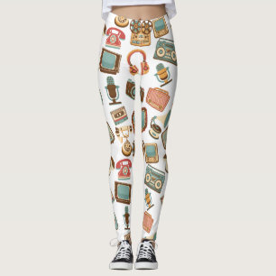 Retromediapatroon leggings