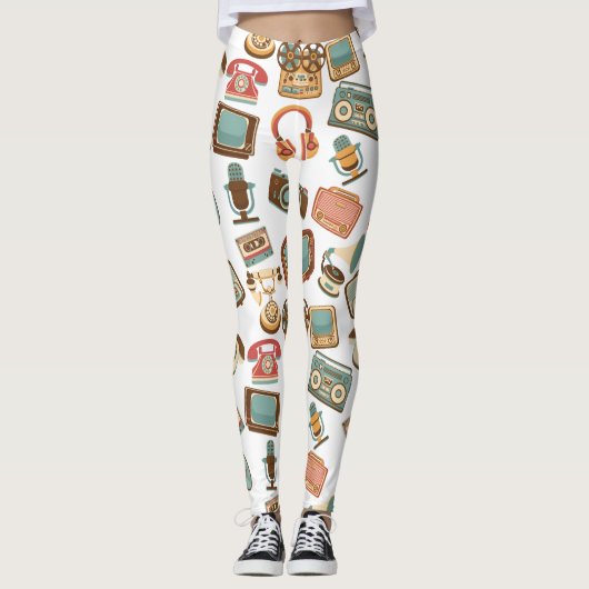 Retromediapatroon leggings (Voorkant)