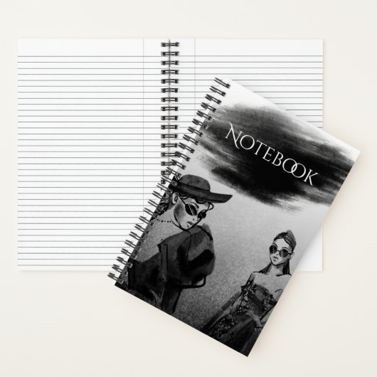 Retromeisje Notitieboek (Binnen)