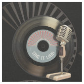 Retromicrofoon en vinyl 45 record stof (Close Up)