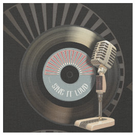 Retromicrofoon en vinyl 45 record stof