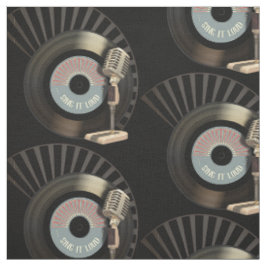 Retromicrofoon en vinyl 45 record stof