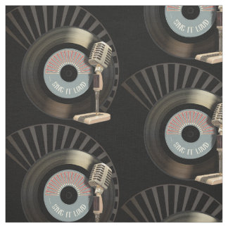 Retromicrofoon en vinyl 45 record stof