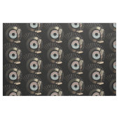 Retromicrofoon en vinyl 45 record stof (Fat Quarter)