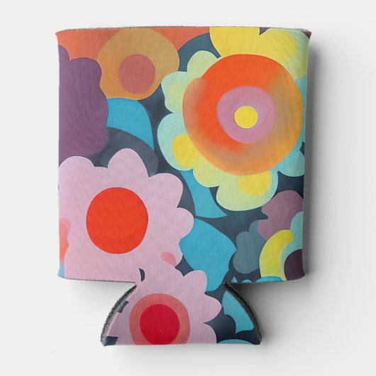 Retromod bloemen blikjeskoeler (Voorkant)