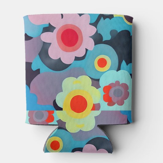 Retromod bloemen blikjeskoeler (Achterkant)