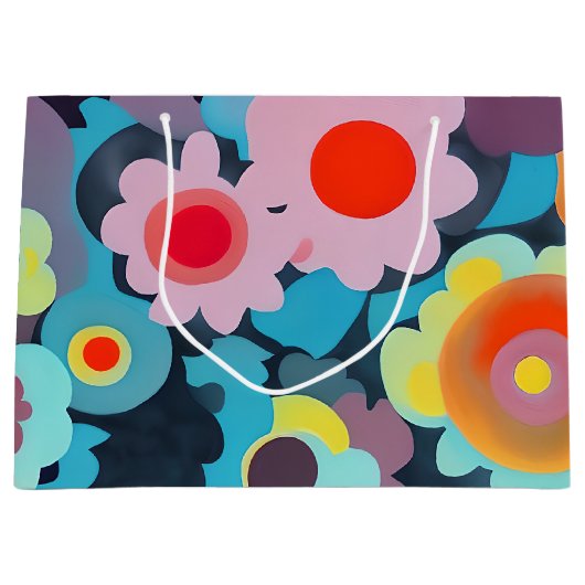 Retromod bloemen groot cadeauzakje (Voorkant)