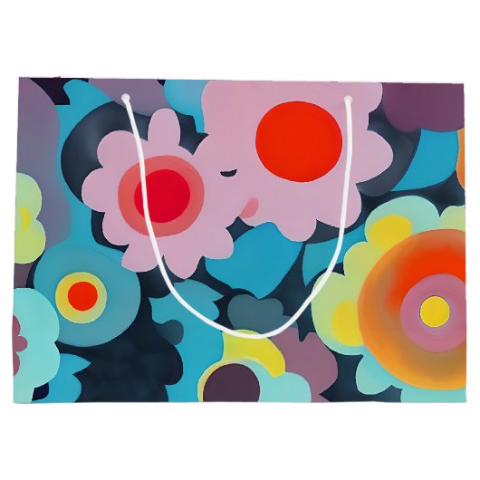 Retromod bloemen groot cadeauzakje (Achterkant)