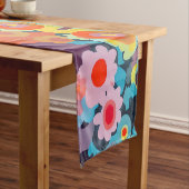 Retromod bloemen korte tafelloper (Voorbeeld)