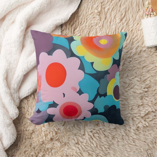 Retromod bloemen kussen (Deken)