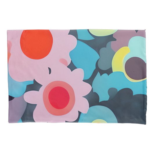 Retromod bloemen kussensloop (Voorkant)