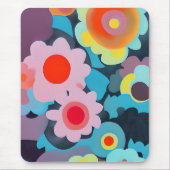 Retromod bloemen muismat (Voorkant)