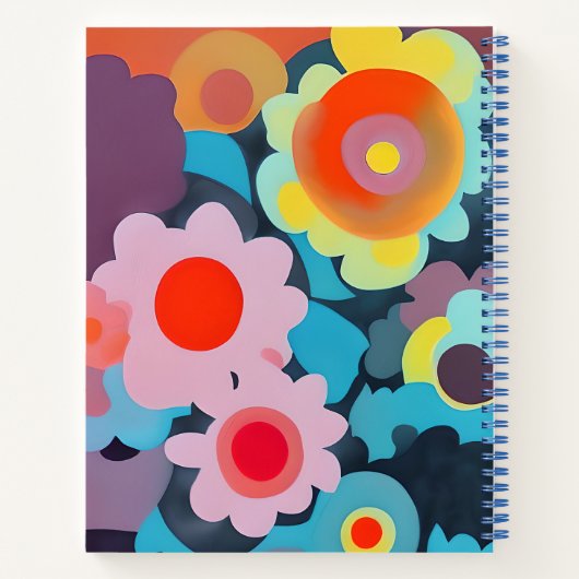 Retromod bloemen notitieboek (Achterkant)