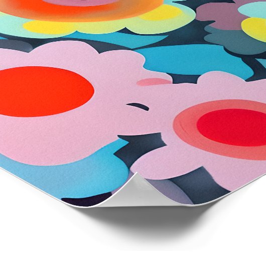 Retromod bloemen poster (Hoek)