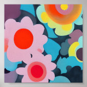 Retromod bloemen poster (Voorkant)