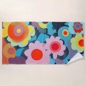 Retromod bloemen strandlaken (Voorkant)