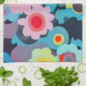 Retromod bloemen theedoek (Gevouwen)