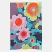 Retromod bloemen theedoek (Verticaal)